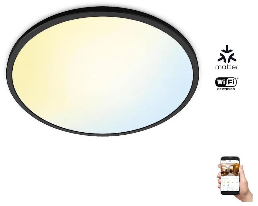 WiZ - Lampă LED plafon SUPERSLIM dimabilă 32W 230V negru Wi-Fi