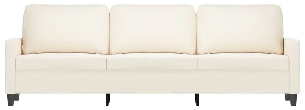 Canapea cu 3 locuri, crem, 210 cm, material catifea Crem, 228 x 77 x 80 cm