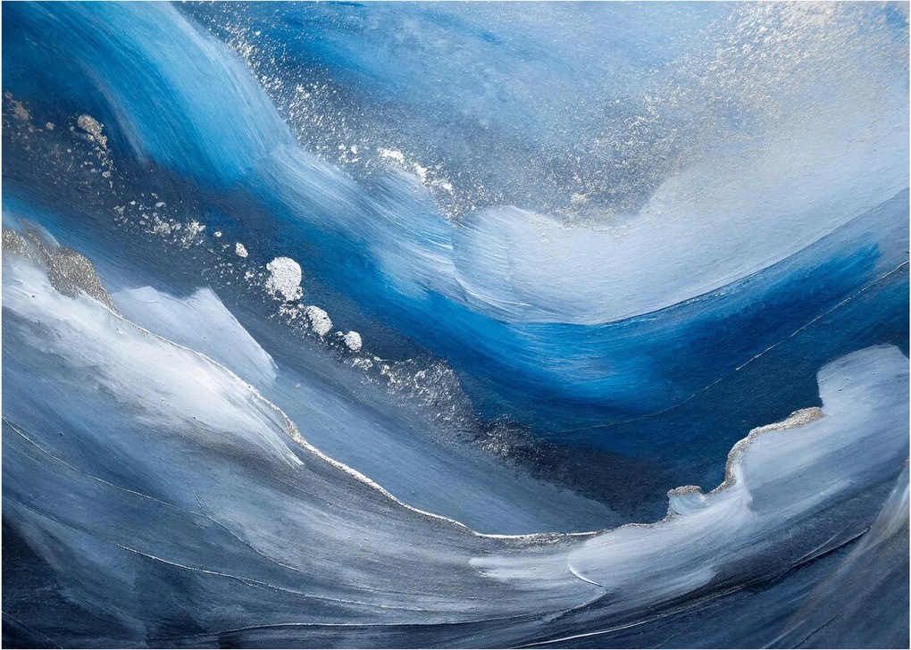 Tablou pe sticlă - Abstractizarea oceanului (70x50 cm)