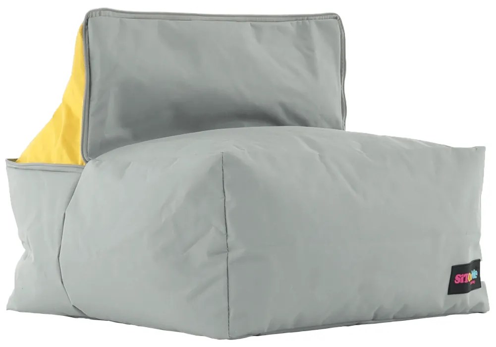 Fotoliu tip sac, gri/material textil verde, ALIMOR