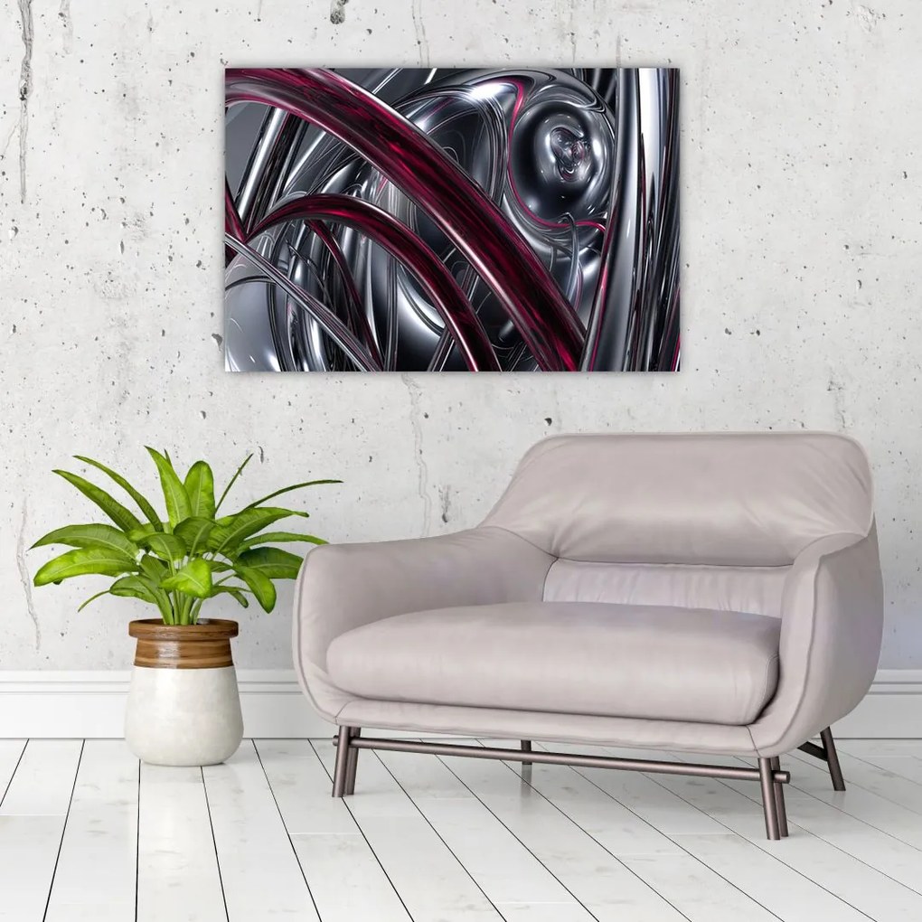 Tabloul cu abstracție gri (90x60 cm)
