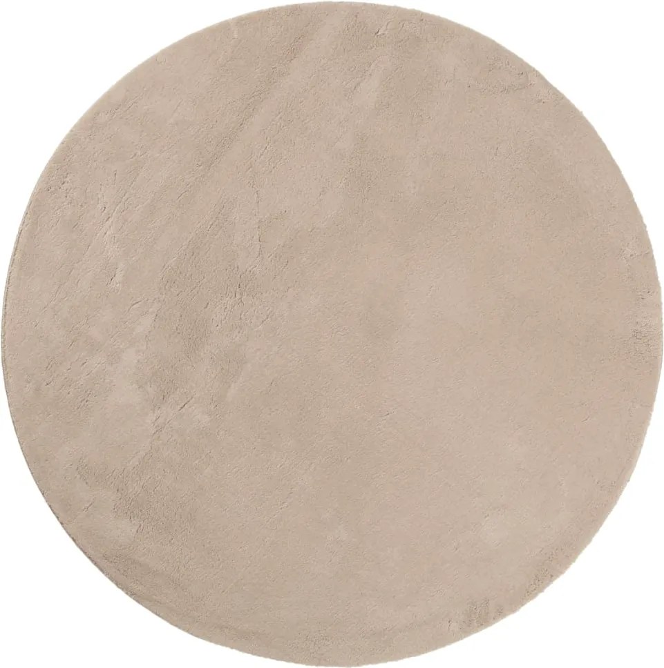 vidaXL Covor HUARTE, fir scurt, moale și lavabil, nisipiu, Ø 100 cm