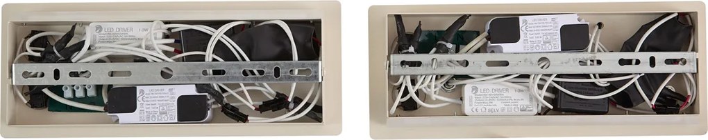 Set de 2 Aplice de Perete Bej Incl. LED cu USB și Încărcător cu Inducție - Riza