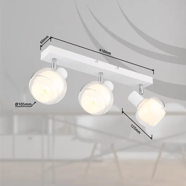 Globo 54309-3W - Spot TOKKI 3xE14/40W/230V alb