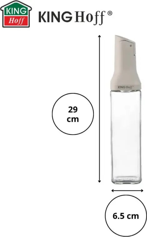 Sticla pentru sosuri Kinghoff KH 2004, 500 ml, Cu dozator, Inchidere etansa, Bej
