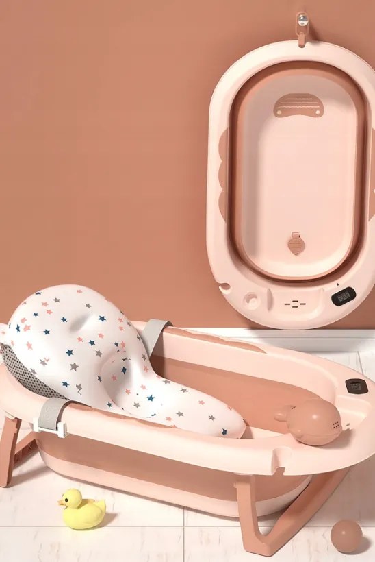 Cada de baie pliabilă pentru copii VAIANA PREMIUM cu pernă - mai multe culori Gri