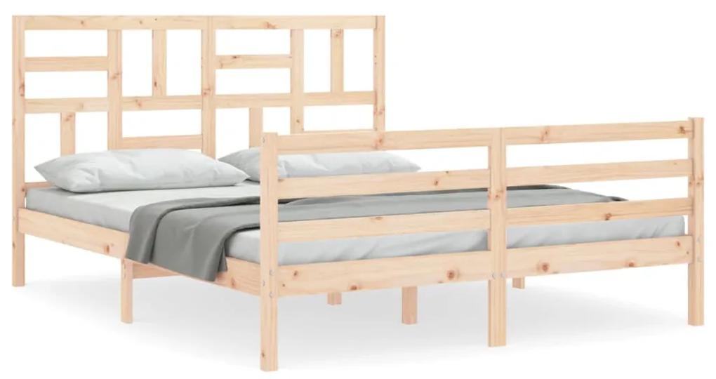 3194906 vidaXL Cadru de pat cu tăblie, 160x200 cm, lemn masiv