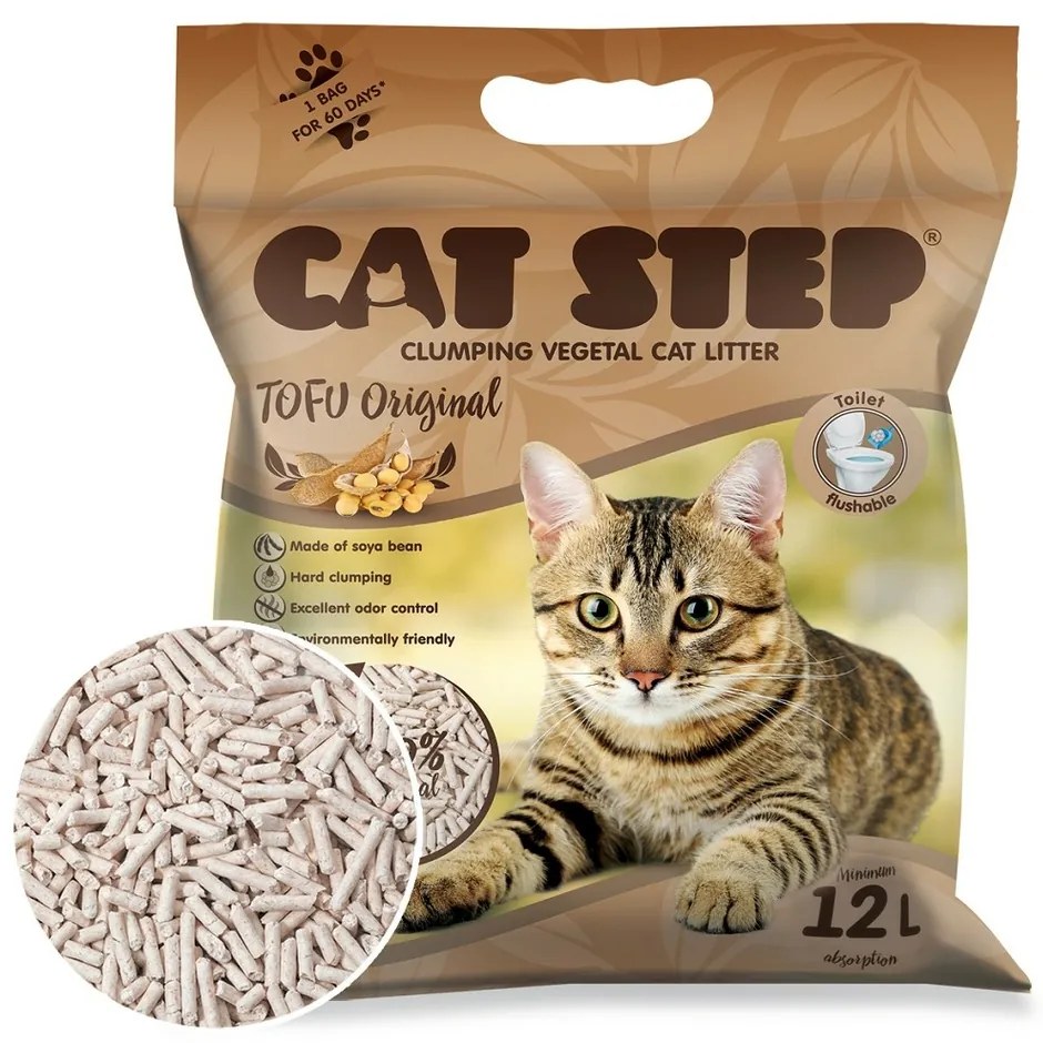Litiera aglomerantă Cat Step Tofu Original 5,4 kg,12 l