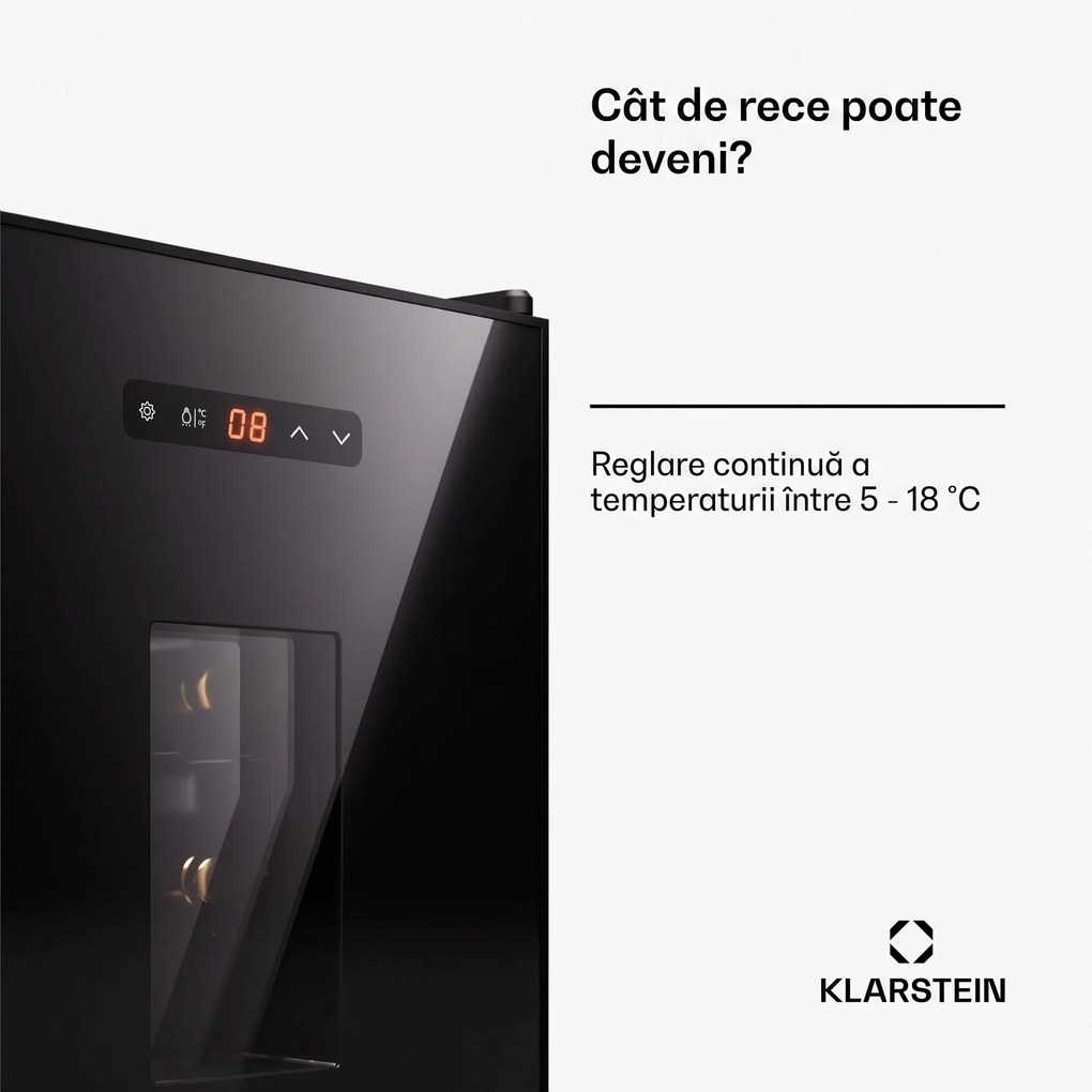 Klarstein Silent Vino 16 Uno, Frigider pentru vin, 1 zona / 16 sticle