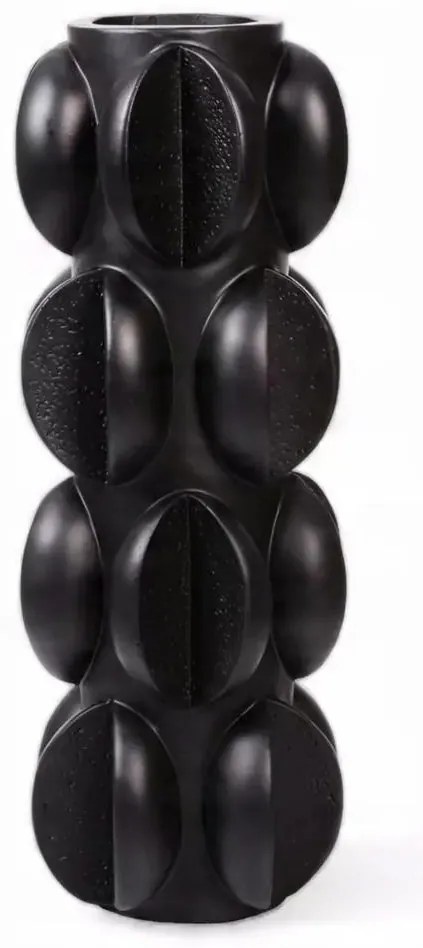 Vază din rășină, 37 x 15 cm, negru mat