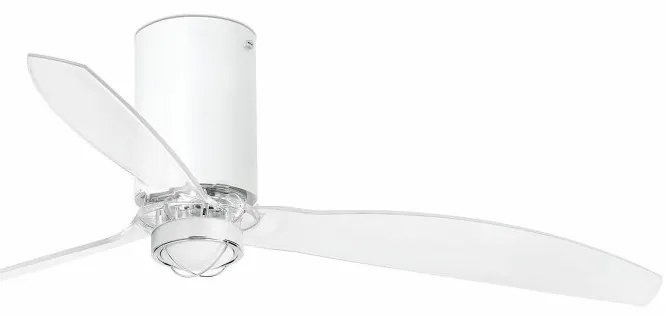 Lustra cu Ventilator si telecomanda MINI TUBE M LED alb mat/transparent