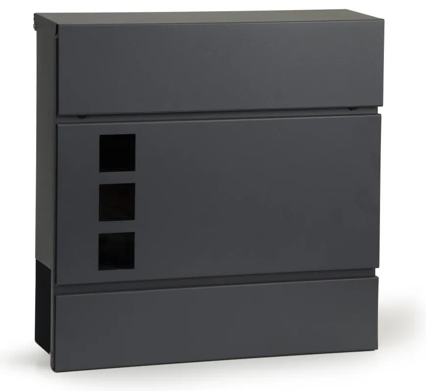 Cutie poștală din oțel galvanizat cu suport pentru ziare antracit