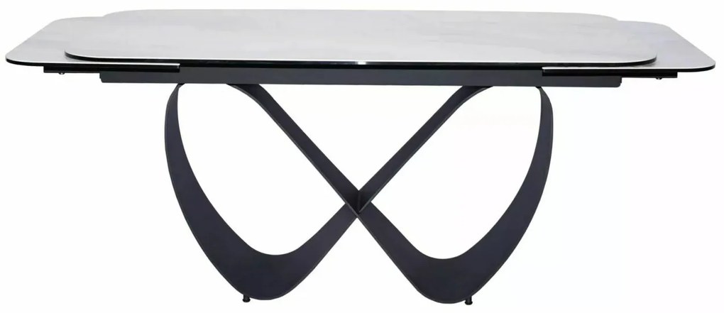 Masa extensibila Infinity Ceramic Nature Cloud alb/negru L160-240xl95 cm