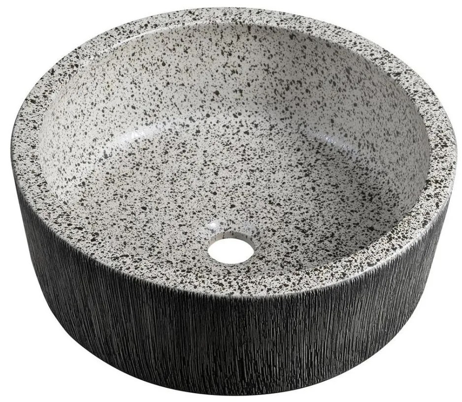 Sapho - Lavoar pe blat PRIORI Ø 41 cm alb/gri