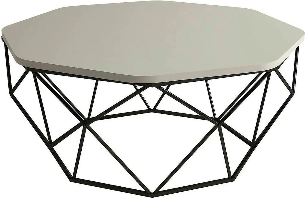 Masuta cafea Diamond, bej/negru, PAL melaminat/metal, 90x38x90 cm