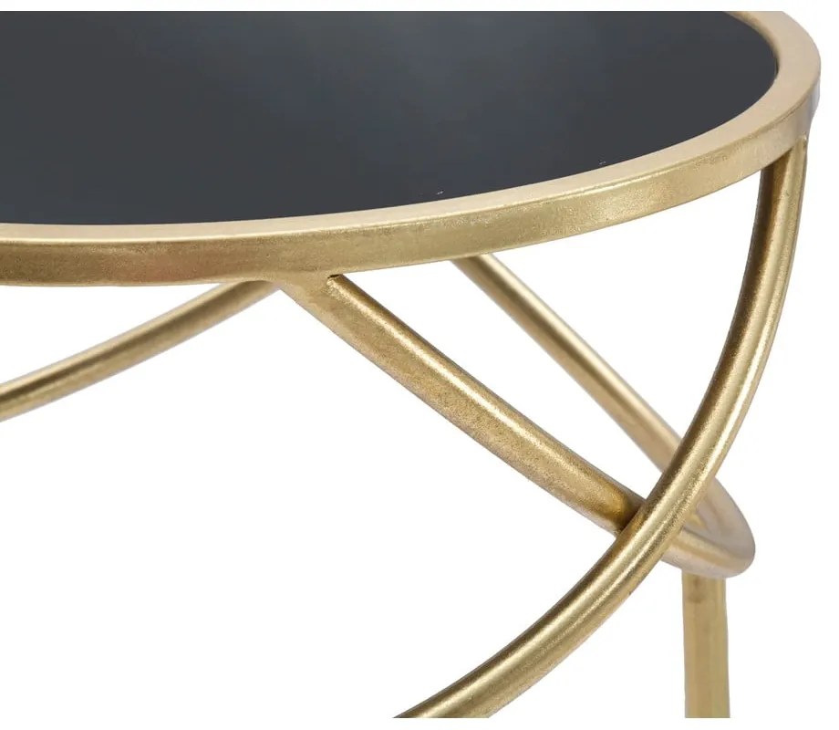 Măsuță auxiliară rotundă cu blat din sticlă ø 40 cm Ring – Mauro Ferretti