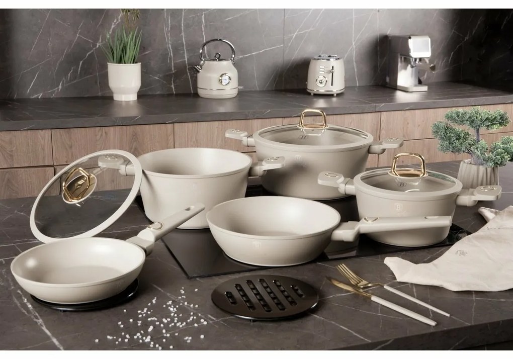 BerlingerHaus Set de 10 piese de vase cu suprafațădin titan Sahara