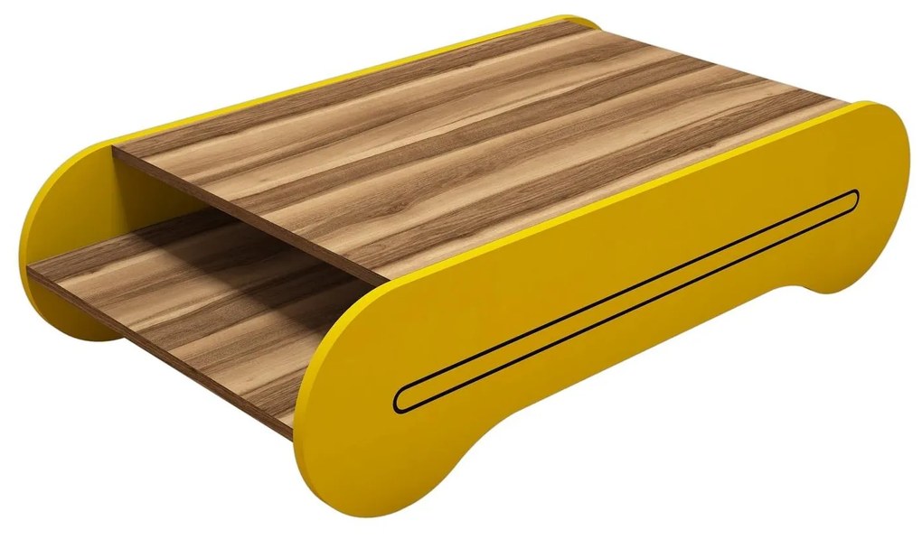 Masă de cafea Clement (Nuc + Galben). 1089043