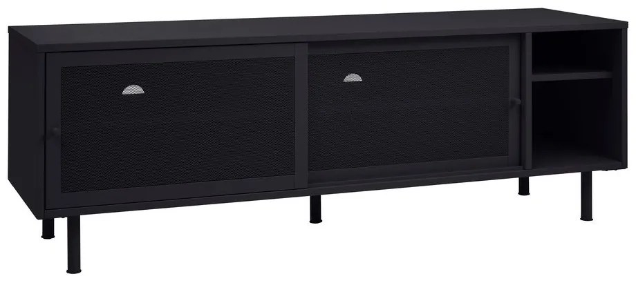 Comodă TV neagră din metal 160x55x45 cm Veep – Unique Furniture
