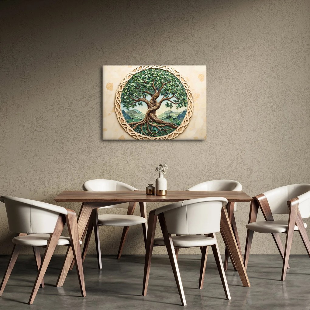 Tablou – Arborele vieții împletit (70x50 cm)