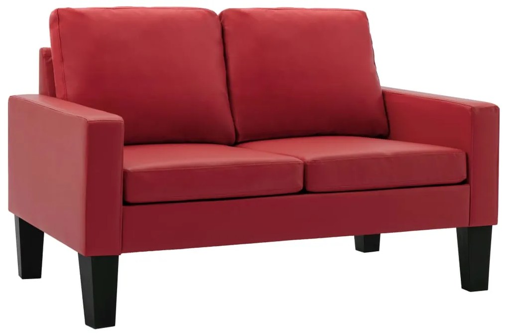 288756 vidaXL Canapea cu 2 locuri, roșu, piele ecologică