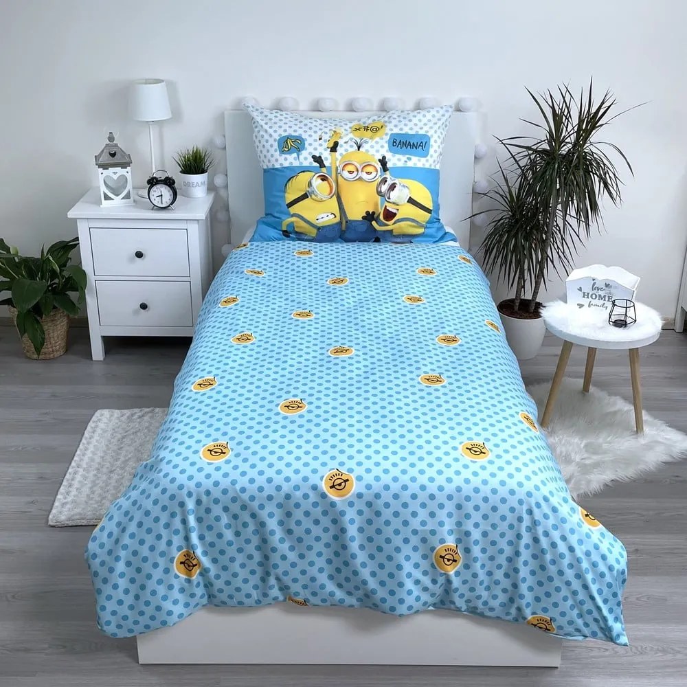 Lenjerie de pat pentru copii din microfibră pentru pat de o persoană 140x200 cm Minions 2 – Jerry Fabrics