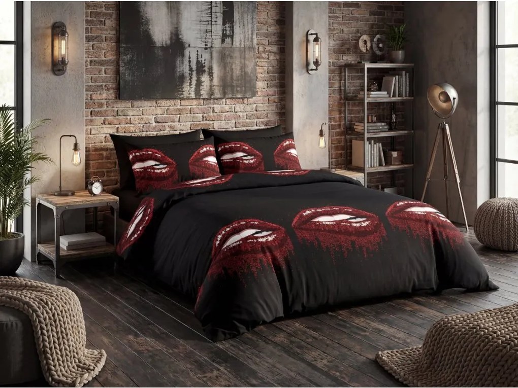 Lenjerie de pat din microfibra ROUGEA negru Dimensiune lenjerie de pat: 70 x 80 cm | 140 x 200 cm