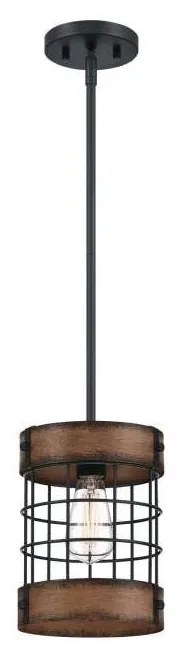 Lustră pe cablu Westinghouse 61179 LANGSTON 1xE27/60W/230V lemn recuperat