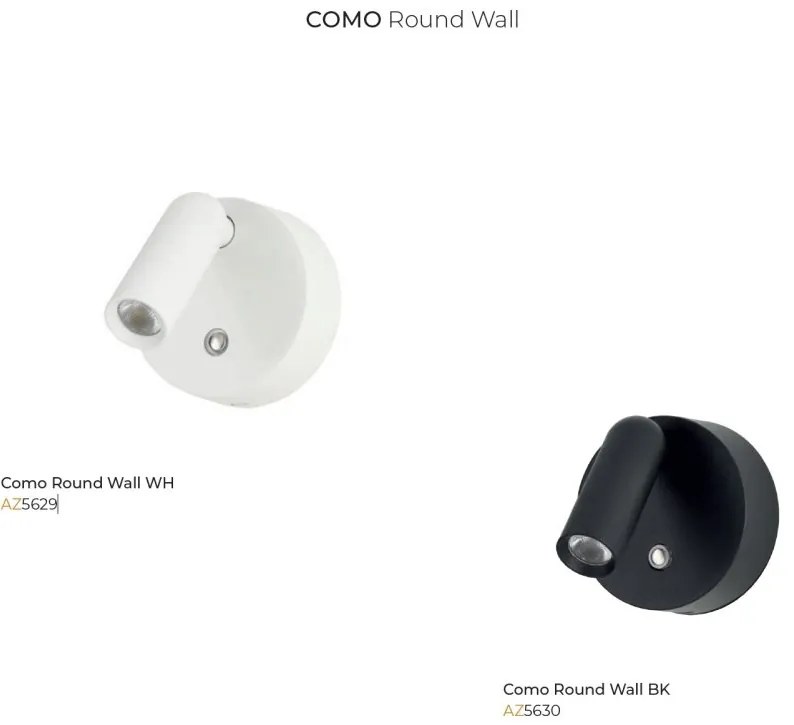 Aplica reglabila cu Spot LED dimabil COMO round negru