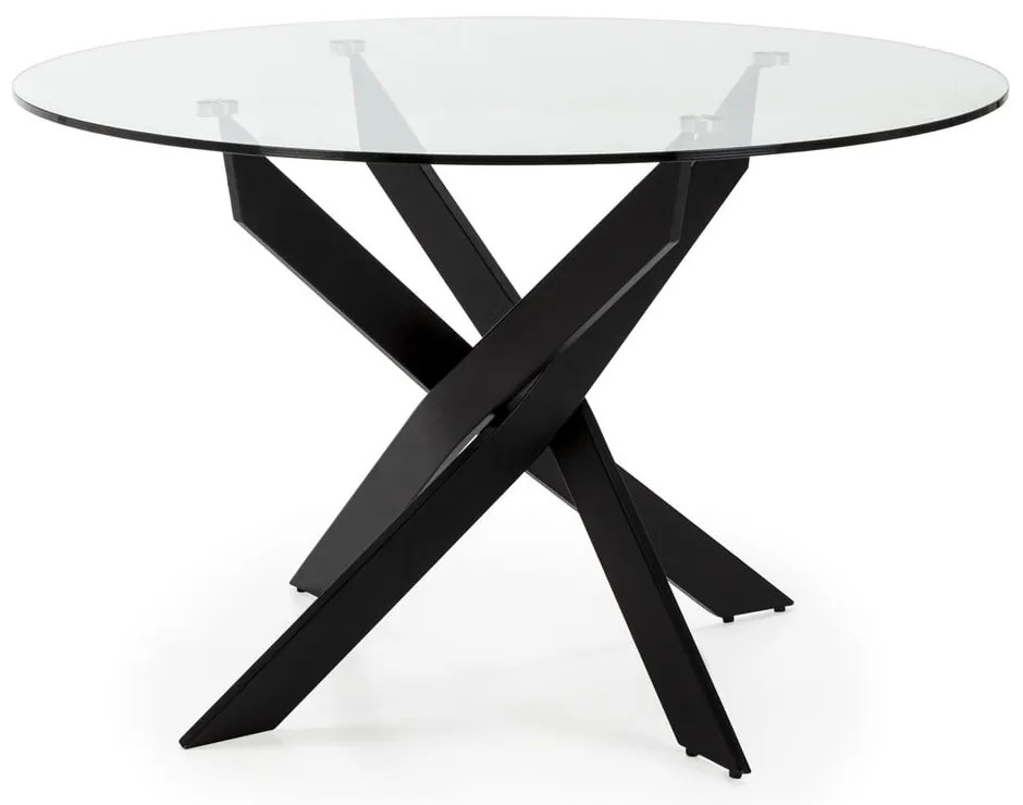 Masă de dining rotundă cu blat din sticlă 120x120 cm Ruth – Marckeric