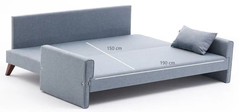 Canapea albastru-deschis extensibilă 208 cm Bella – Balcab Home