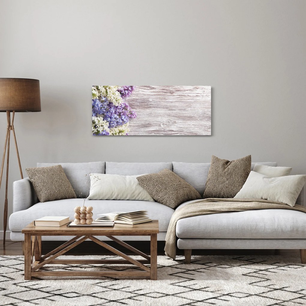 Tablou - Liliac pe lemn (120x50 cm)