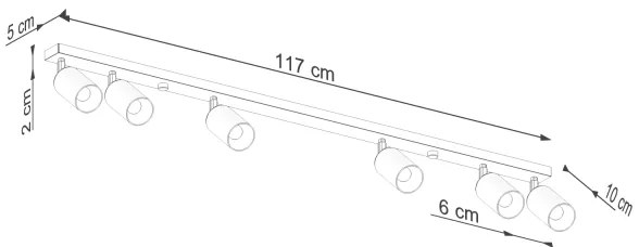 Spot Sollux SL.1388 WINX 6xGU10/10W/230V negru/auriu