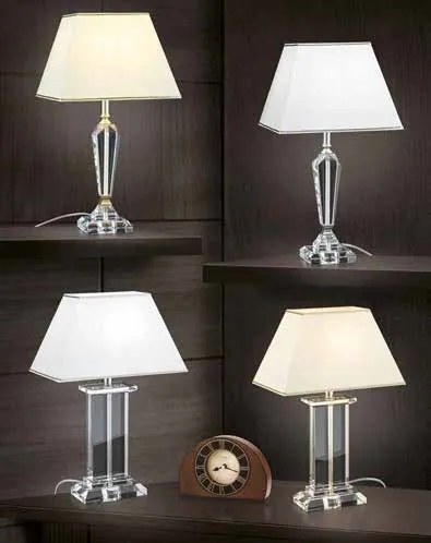Veioza, lampa de masa design LUX VERONIQUE, crom/ abajur alb