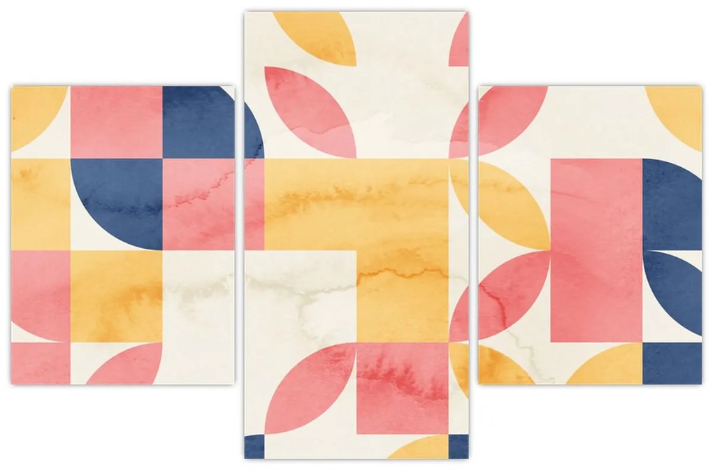 Tablou - Abstracție cu modele retro (90x60 cm)