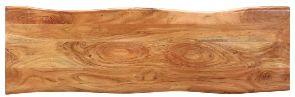 Banca margini naturale, 110 cm, lemn masiv de acacia si otel 110 cm