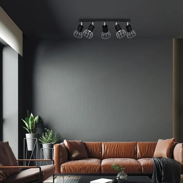 Spot DANTE 5xGU10/25W/230V negru/crom lucios