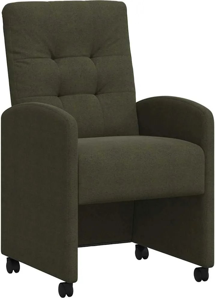 vidaXL Scaune de dining cu roți 2 pcs Verde militar 58 x 67 x 97 cm