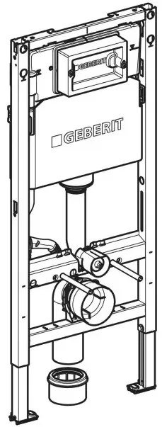 Rezervor incastrat Geberit Delta 100, h-112 cm adancime 12 cm si cadru cu actionare frontala