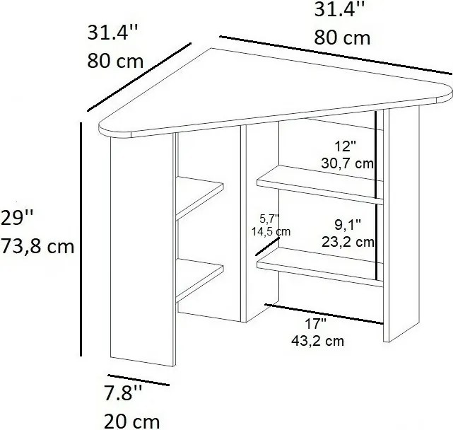 Birou Corner Anthracite
