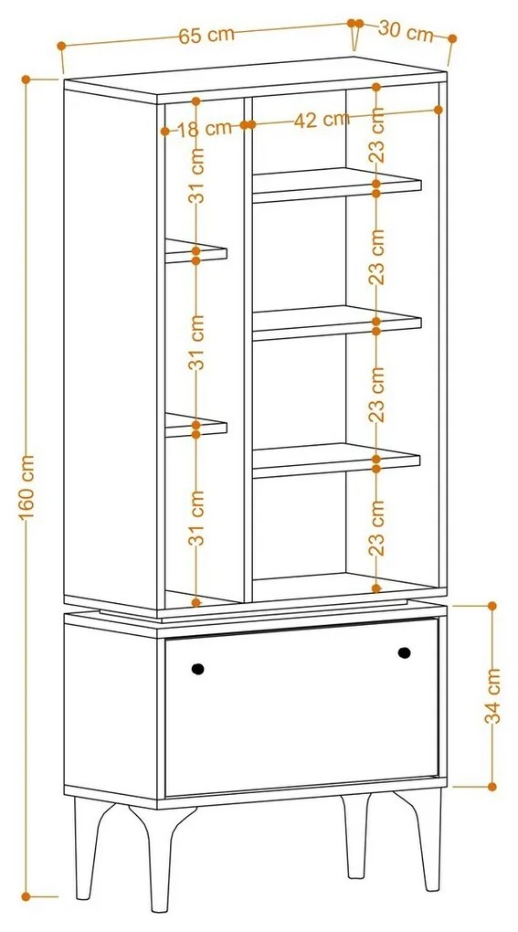 Bibliotecă Fix Black and Oak