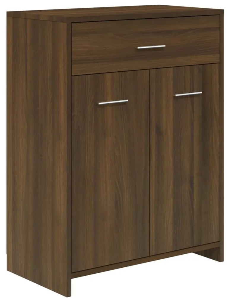815665 vidaXL Dulap de baie, stejar maro, 60x33x80 cm, lemn prelucrat