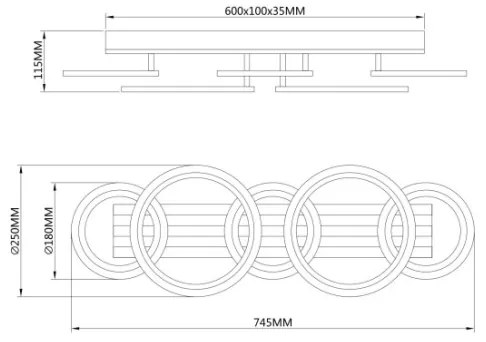 Globo 67360D4 - Plafonieră LED BLEVINS 34W/230V 3000/4200/600K