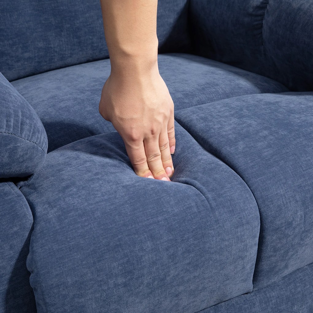 HOMCOM Fotoliu de masaj cu functie de incalzire si culcare, rotativ, pana la 150 kg, cadru metalic, 98x90x98cm, Albastru | Aosom Romania