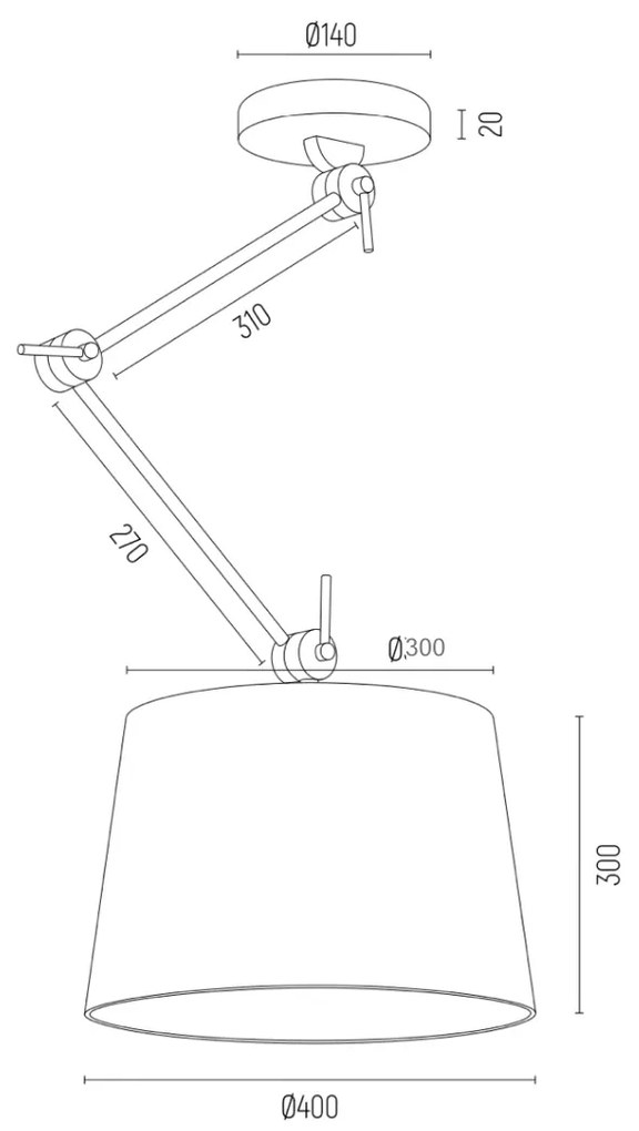 Pendul cu brat articulat design modern Zakyntos alama