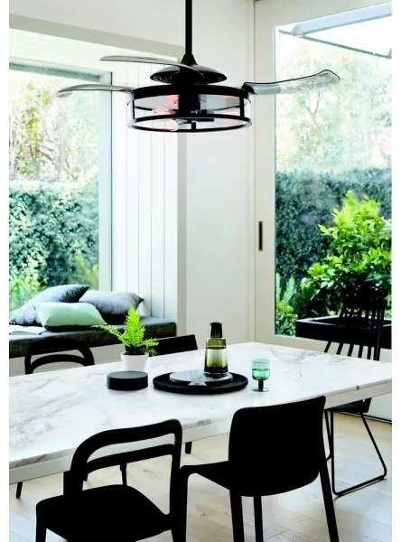 Ventilator LED de tavan FANAWAY 212927 CLASSIC 3xE27/4W/230V negru + telecomandă