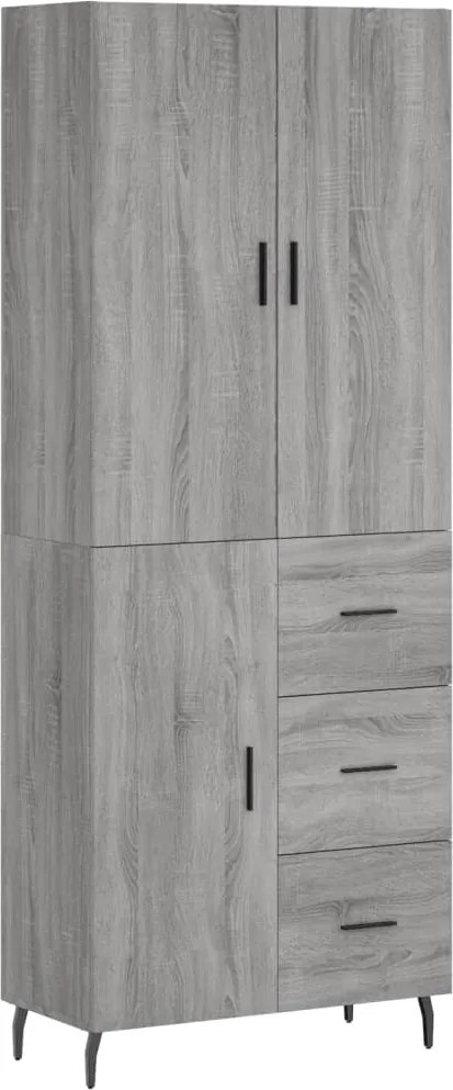 vidaXL Dulap înalt, gri sonoma, 69,5x34x180 cm, lemn compozit