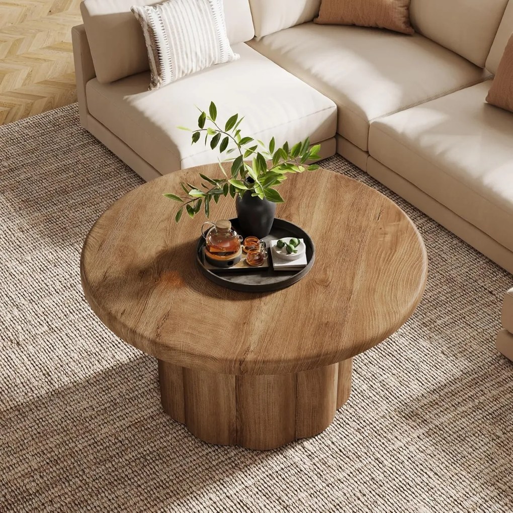 Masuta de cafea rotunda, 80 cm, masa canapea Maro - MCM9