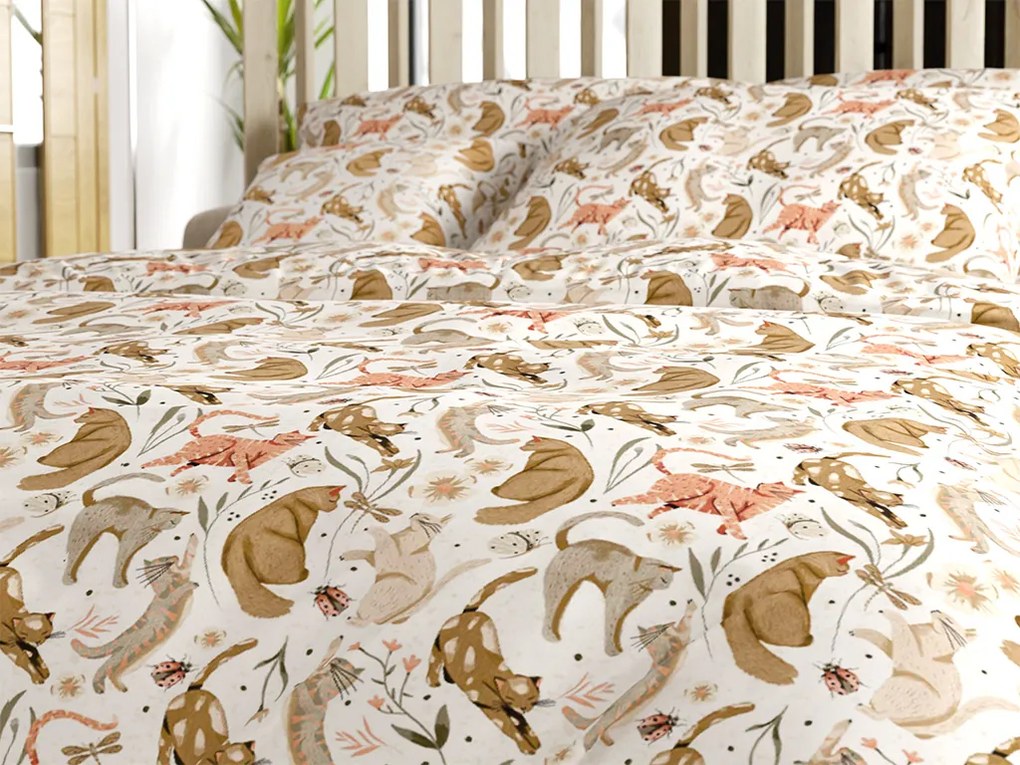 Lenjerie de pat din bumbac WILD CATS colorată Dimensiune lenjerie de pat: 70 x 90 cm | 140 x 200 cm