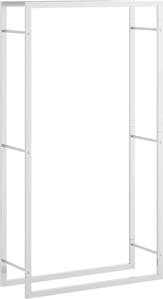 vidaXL Suport pentru lemne de foc, 80x28x154 cm, oțel inoxidabil